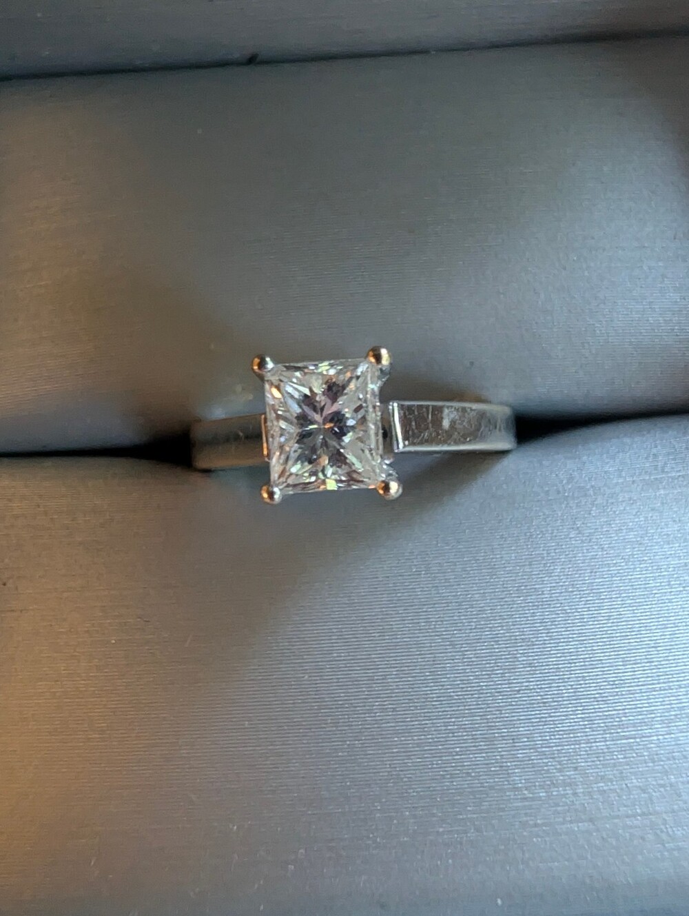 White Gold Princess-Cut 0.94ct Diamond Solitaire Engagement Ring